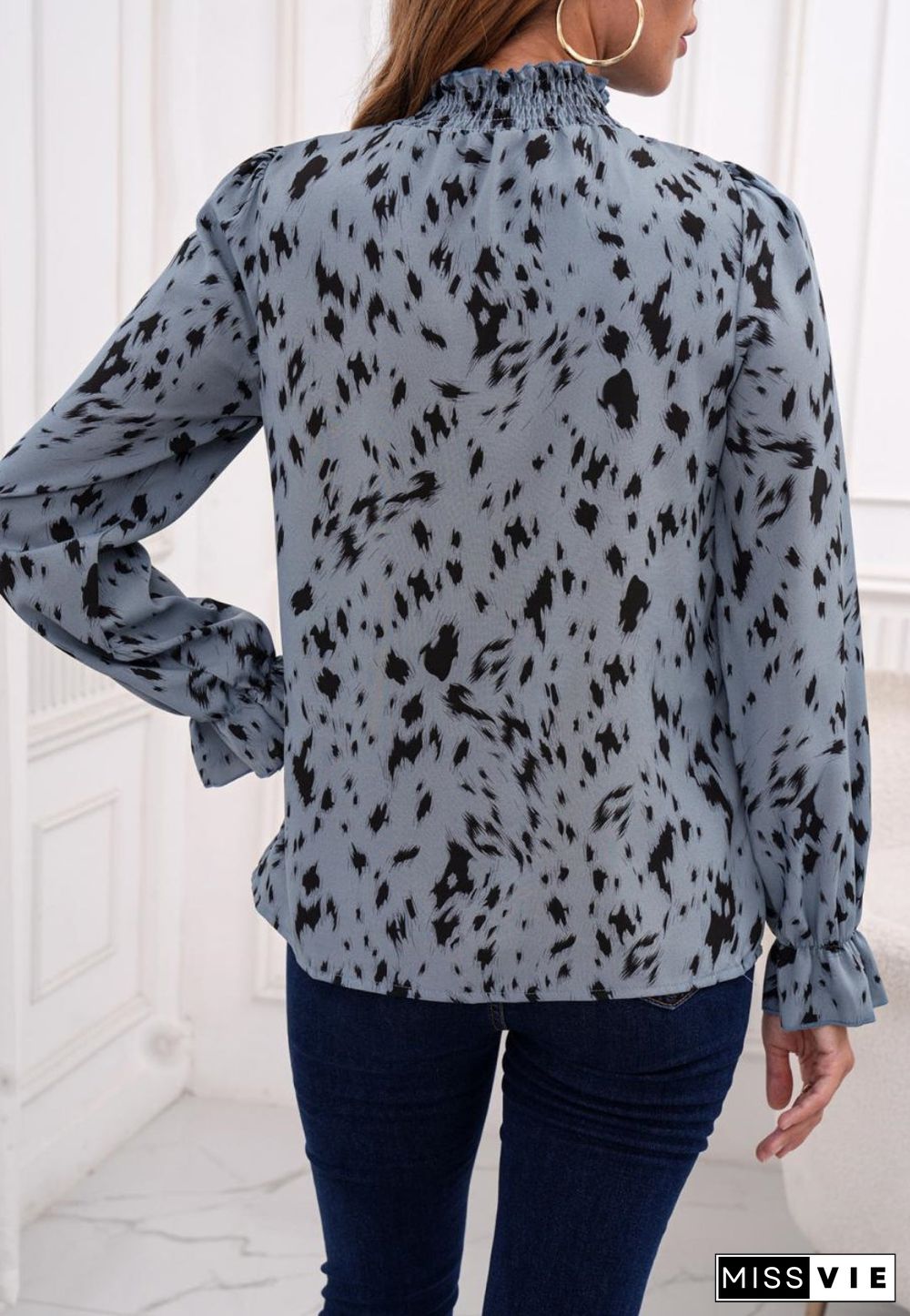 Abstract Animal Print Blouse