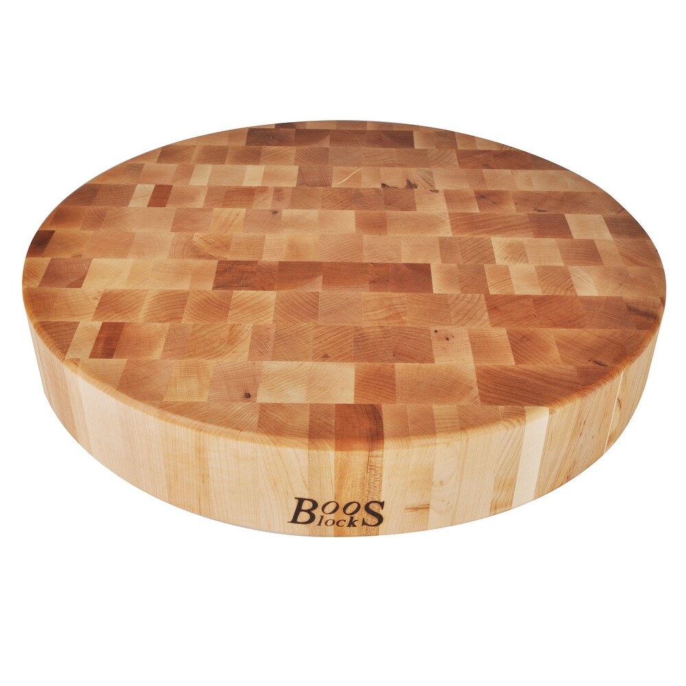 John Boos Maple Wood End Grain Round Cutting Board for Kitchen  18\