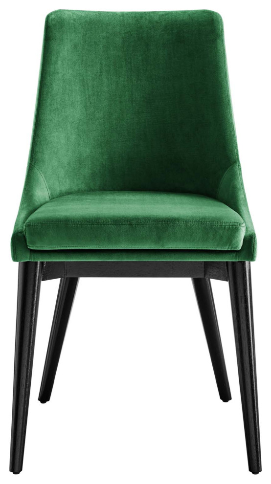 Viscount Accent Performance Velvet Dining Chairs  Set of 2  Emerald   Midcentury   Dining Chairs   by First of a Kind USA Inc  Houzz