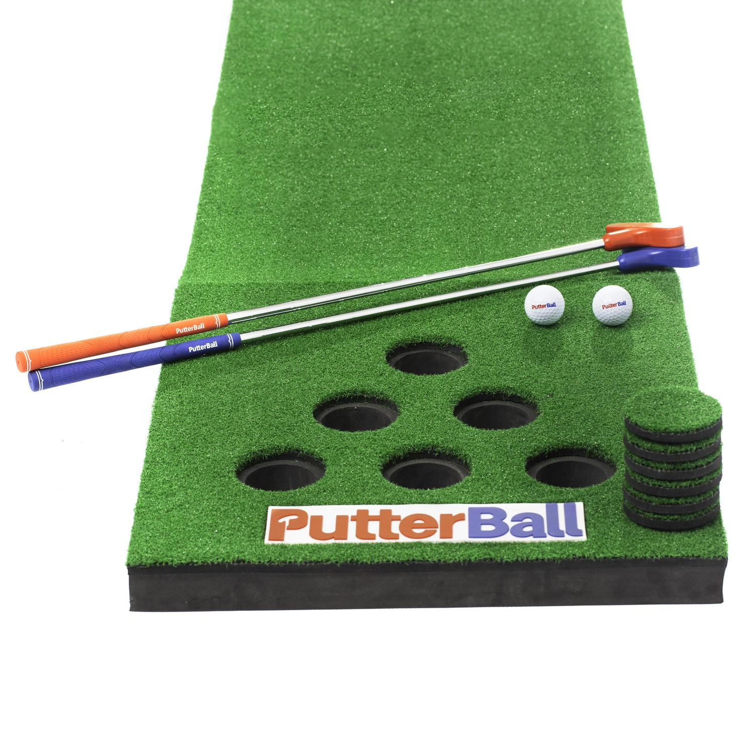 PutterBall Golf Pong Game Set The Original 8211 Includes 2 Putters 2 Golf Balls Green Putting Pong Golf Mat and Golf Hole Covers 8211 Best Backyard Party Golf Game Set  Crowdfused