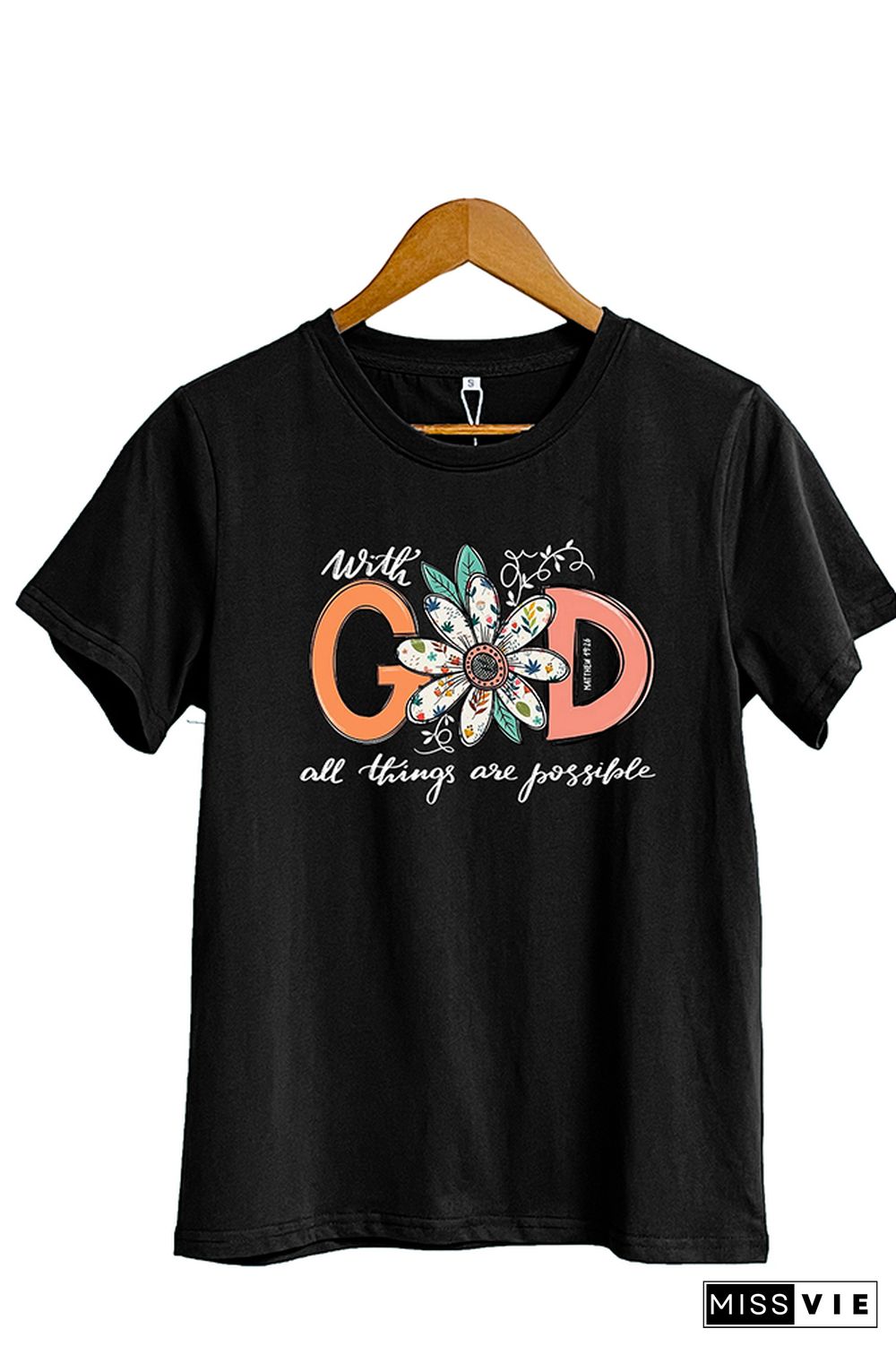 With God All Things Are Possible Short Sleeve Graphic Tee Wholesale