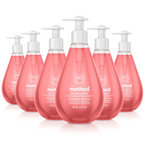 Method Gel Hand Wash， Pink Grapefruit， 12 oz Pump  Bottle， 6/Carton (00039CT)