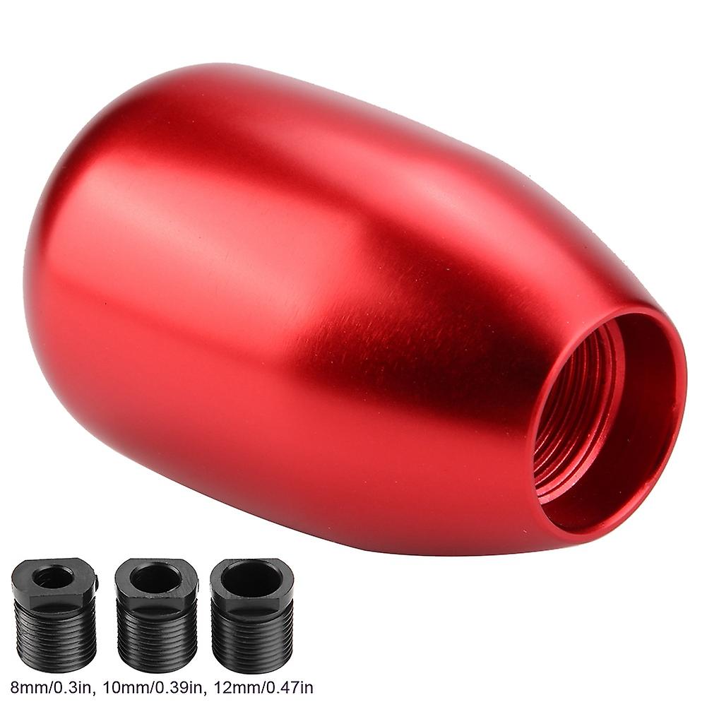 Car 5 Speed Manual Gear Shift Knob Shifter Lever Stick With 3 Adapters 8/10/12mm (red)