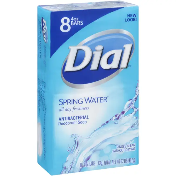 Dial 32oz Dial Spring Water Antibacterial Bar Soap 8 Bar