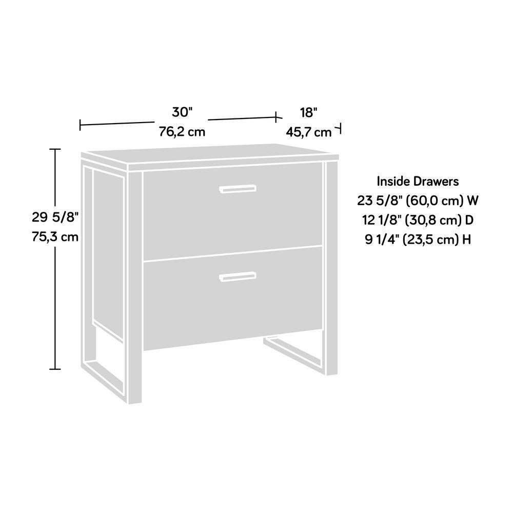 SAUDER Rock Glen Blade Walnut Lateral File Cabinet with Metal Frame 431614