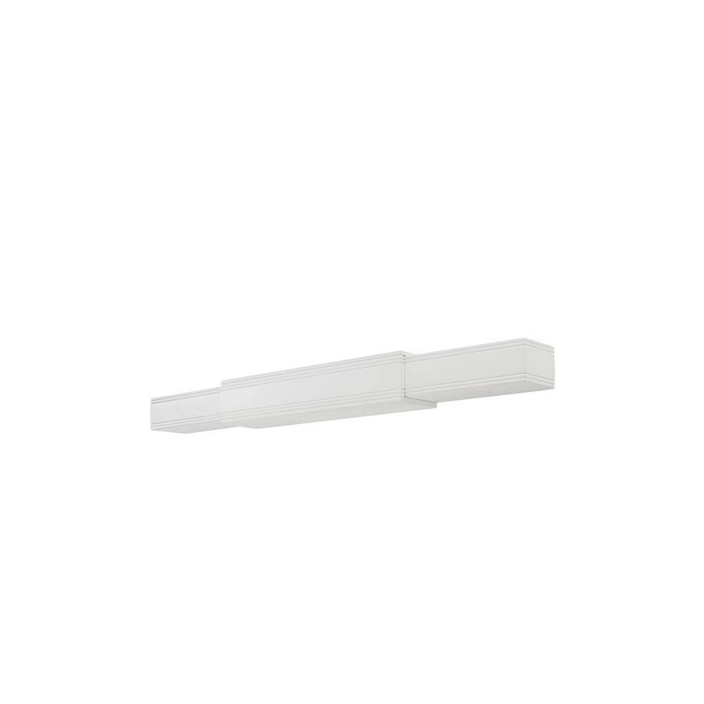 Pearl Mantels 48 in. - 80 in. White Cap-Shelf Mantel RPS211ADJD