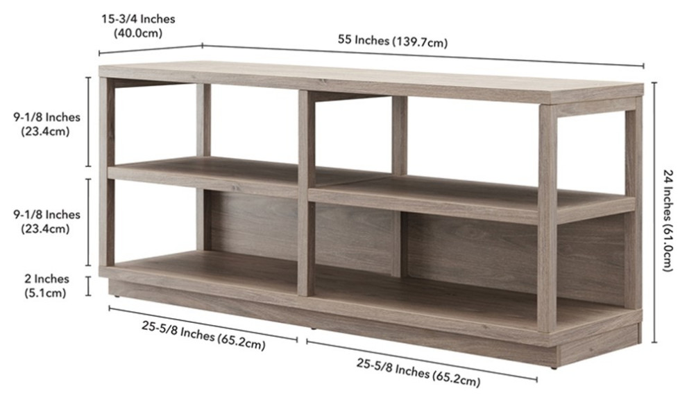 Pemberly Row Traditional 55 quotTV Stand in Gray Wash (TVs up to 60 quot)   Transitional   Entertainment Centers And Tv Stands   by Homesquare  Houzz