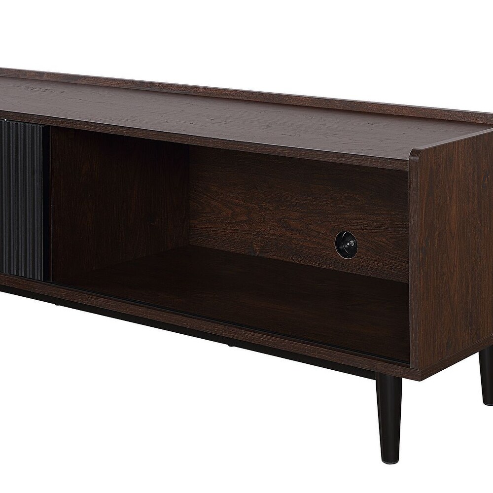 Manhattan Comfort Duane 59.25 In. Modern Ribbed Media Cabinet Console