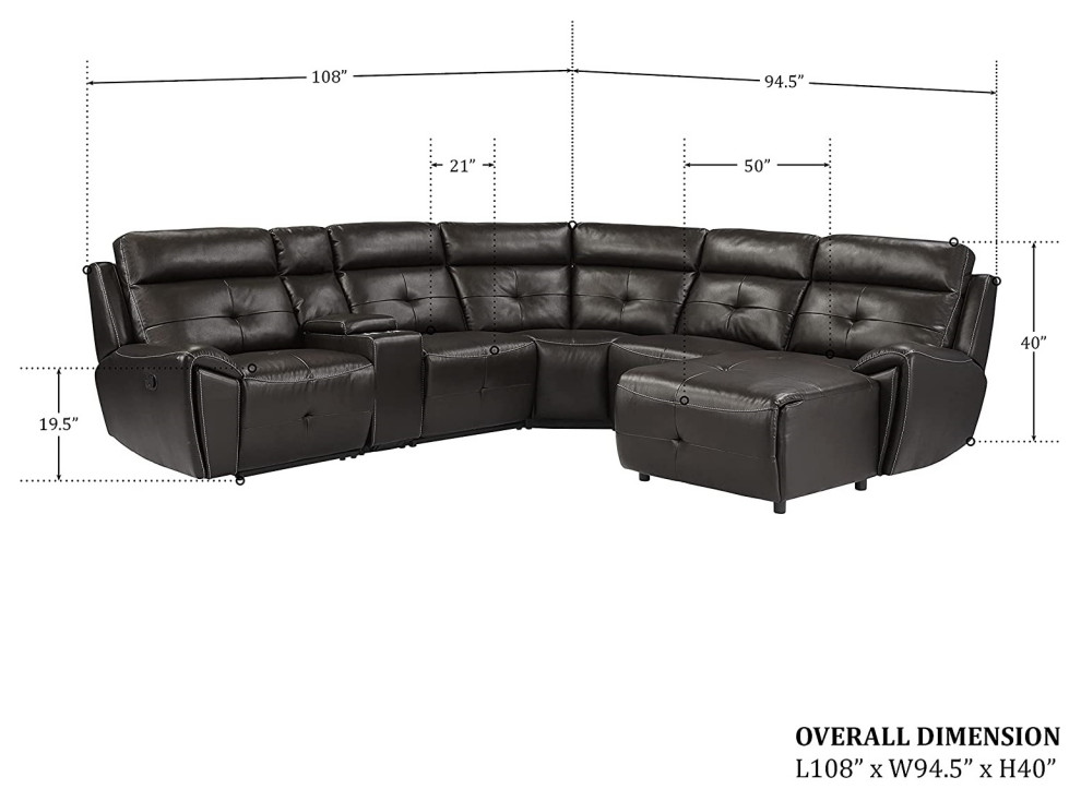 Modular Theater Seating  2 Recliners  ampPush Back Chaise   Modern   Theater Seating   by Decor Love  Houzz