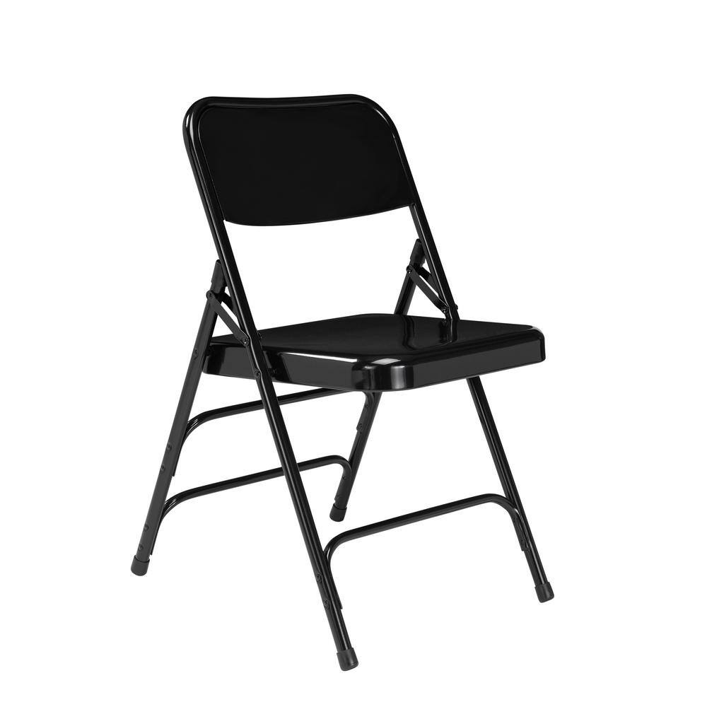 National Public Seating Black Metal Stackable Folding Chair (Set of 4) 310