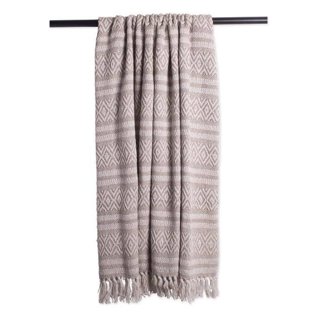 Adobe Striped Faux Shearling Throw Blanket Neutral Design Imports