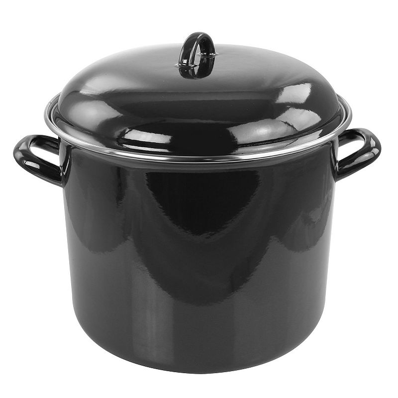 Gibson Home 12 Quart Enamel On Steel Stock Pot with Lid