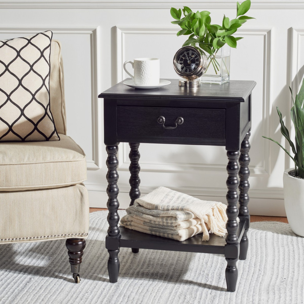 Calico Accent Table Black   Traditional   Side Tables And End Tables   by AED Luxury Home Decor  Houzz