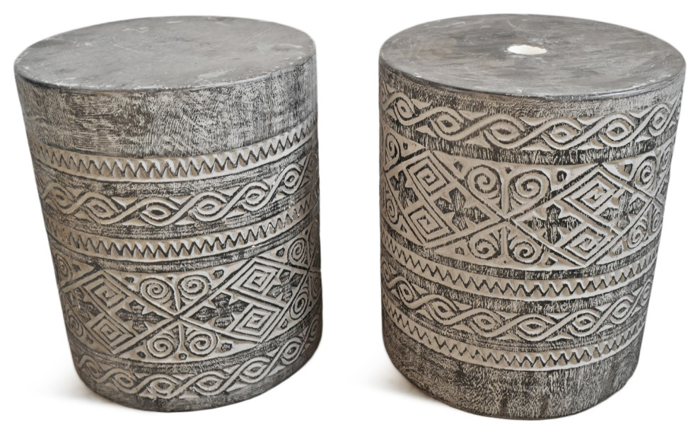 Java Grey Wash Side Table Stand   French Country   Side Tables And End Tables   by Design Mix Furniture  Houzz