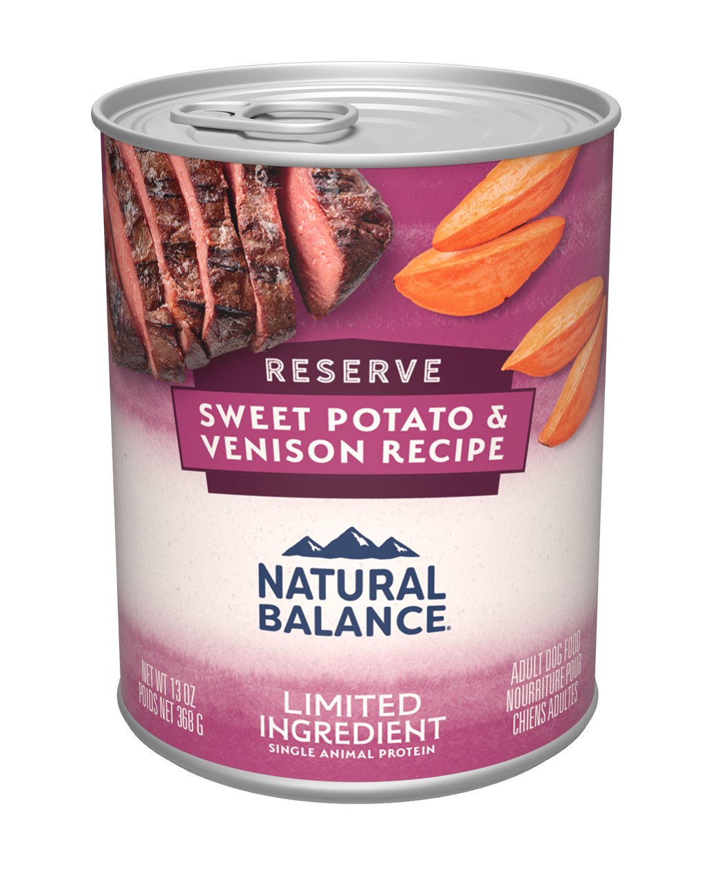 Natural Balance LID Grain-Free Sweet Potato and Venison Formula Canned Dog Food， 13oz.