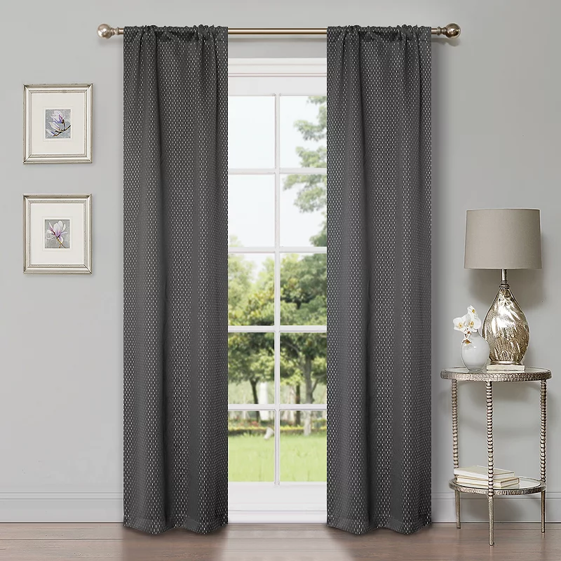 Superior Shimmer Insulated Thermal Blackout Rod Pocket Curtain Set