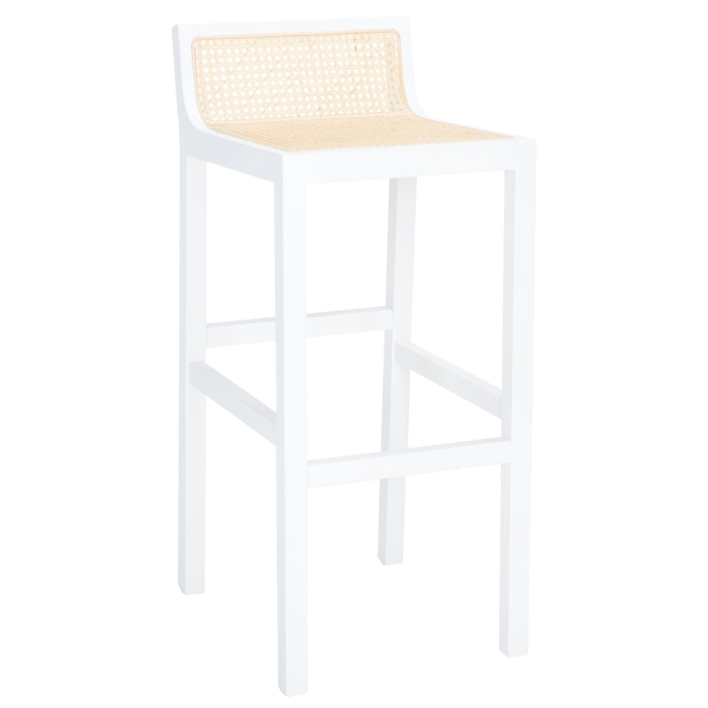 SAFAVIEH Saito Low Back Cane Bar Stool   16\