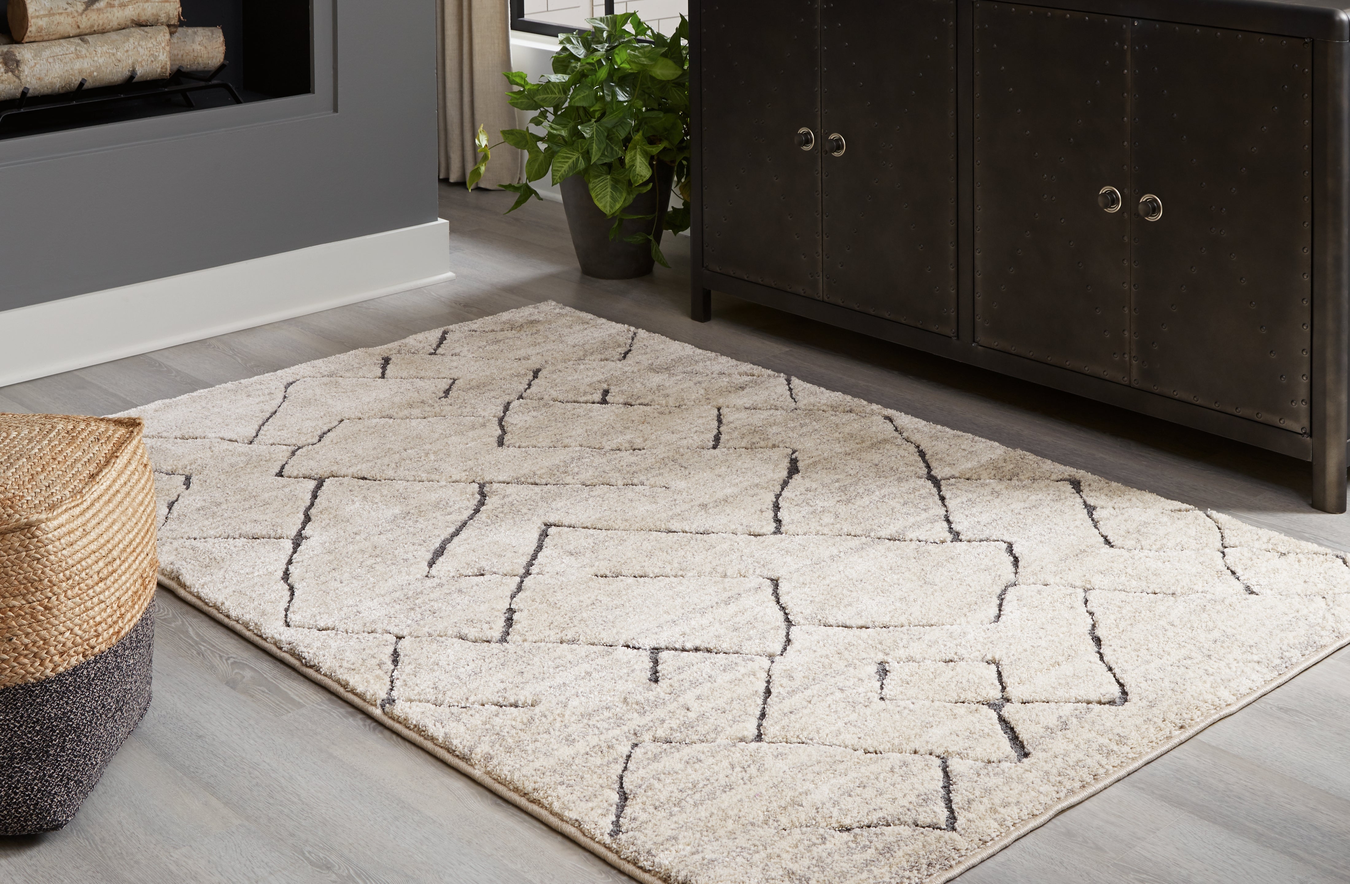 (Online Special Price) Ashbertly Gray/Cream 710 x 910 Rug