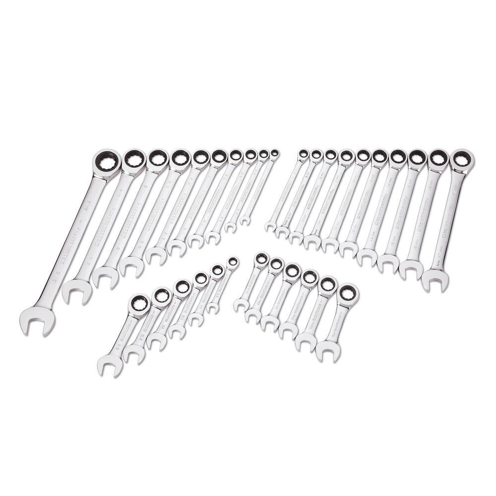 GEARWRENCH SAEMetric 72-Tooth Combination Ratcheting Wrench Tool Set (32-Piece) 39327