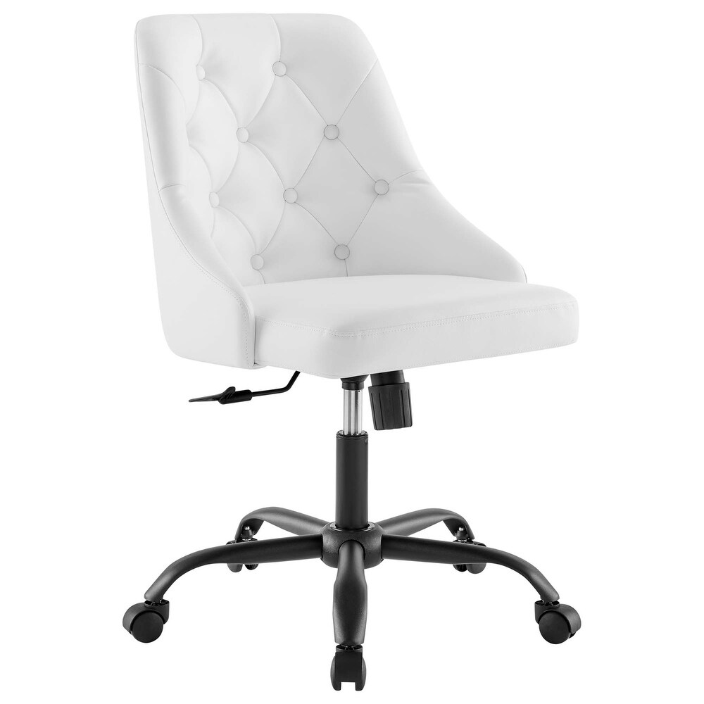 Distinct Tufted Swivel Vegan Leather Office Chair