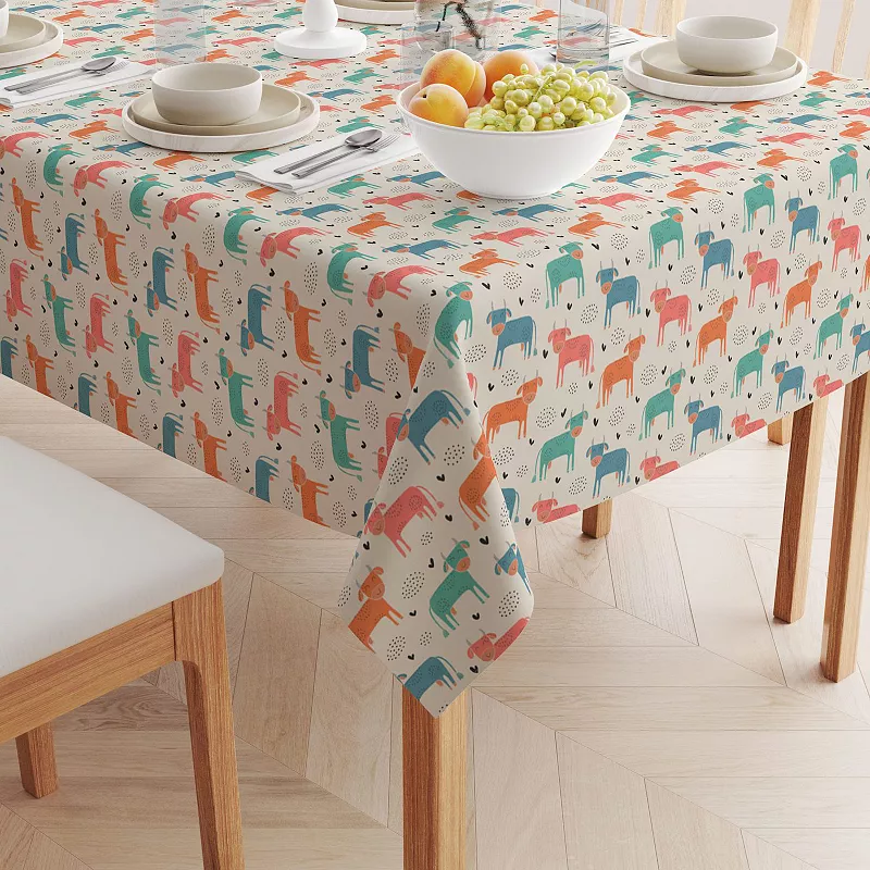 Square Tablecloth， 100% Polyester， 70x70， Happy Cows