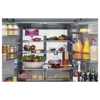 Cafe 27.4 cu. ft. Smart 4-Door Quad French Door Refrigerator in Platinum Glass ENERGY STAR CQE28DM5NS5