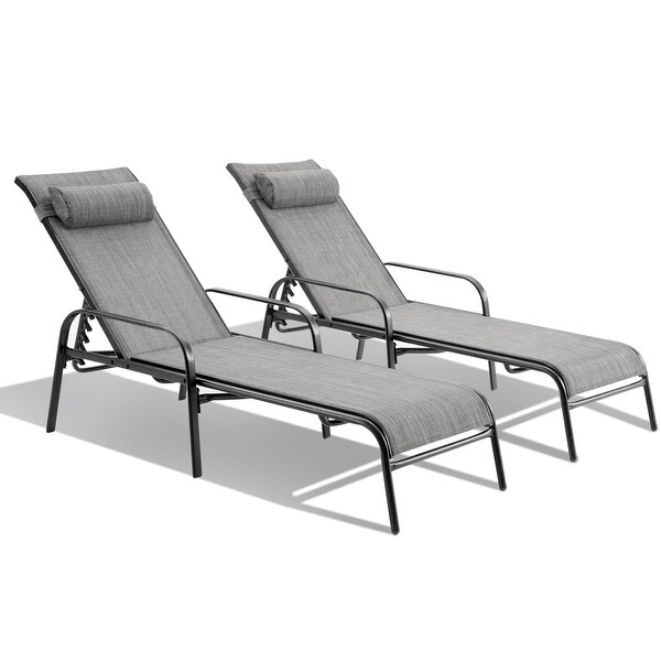 EROMMY Outdoor Patio Lounge Chair，Adjustable Recliner Outdoor Lounge Chairs，Multiple Colors Available