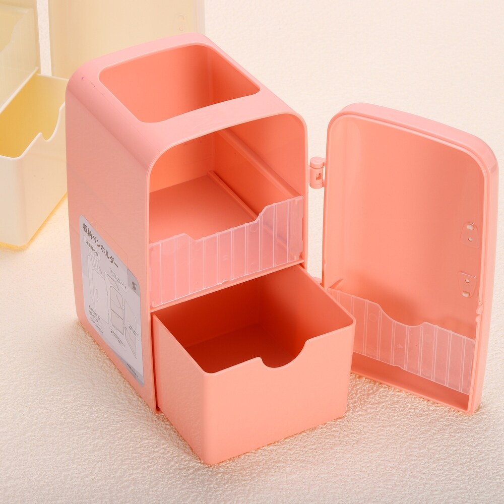 Pencil Holder Pen Holder for Desk Cute Organizer Cup Fridge Shape  White Pink   White  Pink