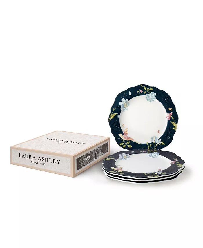 Laura Ashley Heritage Collectables Midnight Uni Irregular Plates in Gift Box Set of 4