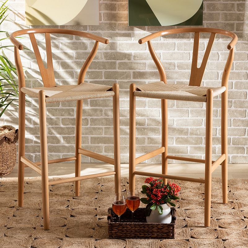 Baxton Studio Paxton Bar Stool 2-piece Set