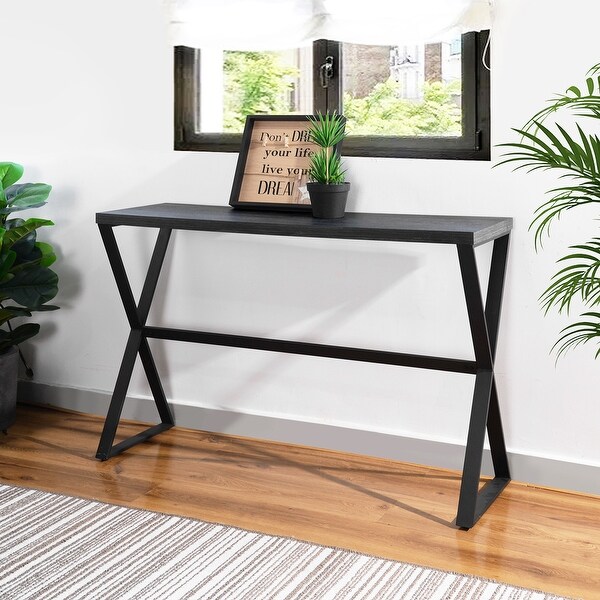 Homy Casa Industrial Wooden Console Table