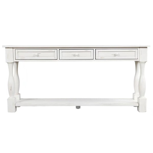 Console Table Long Sofa Table with 3 Drawers and Bottom Shelf