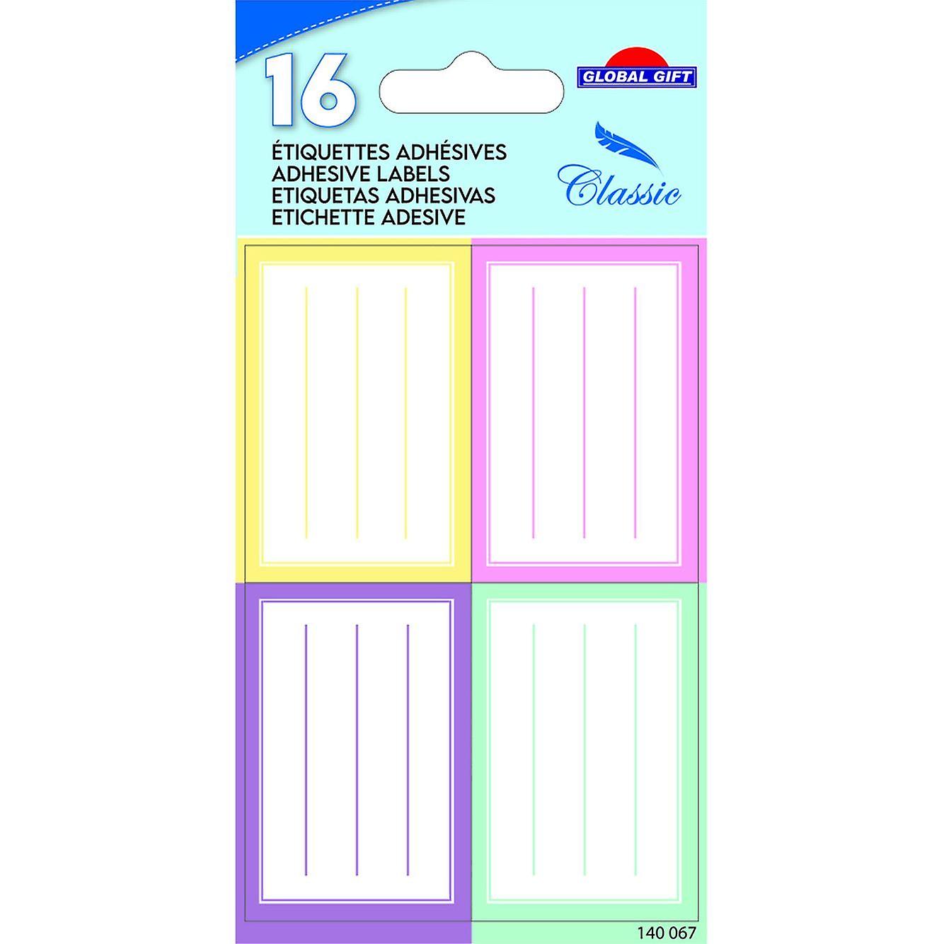 16 School Tags - Rectangles - Pastel