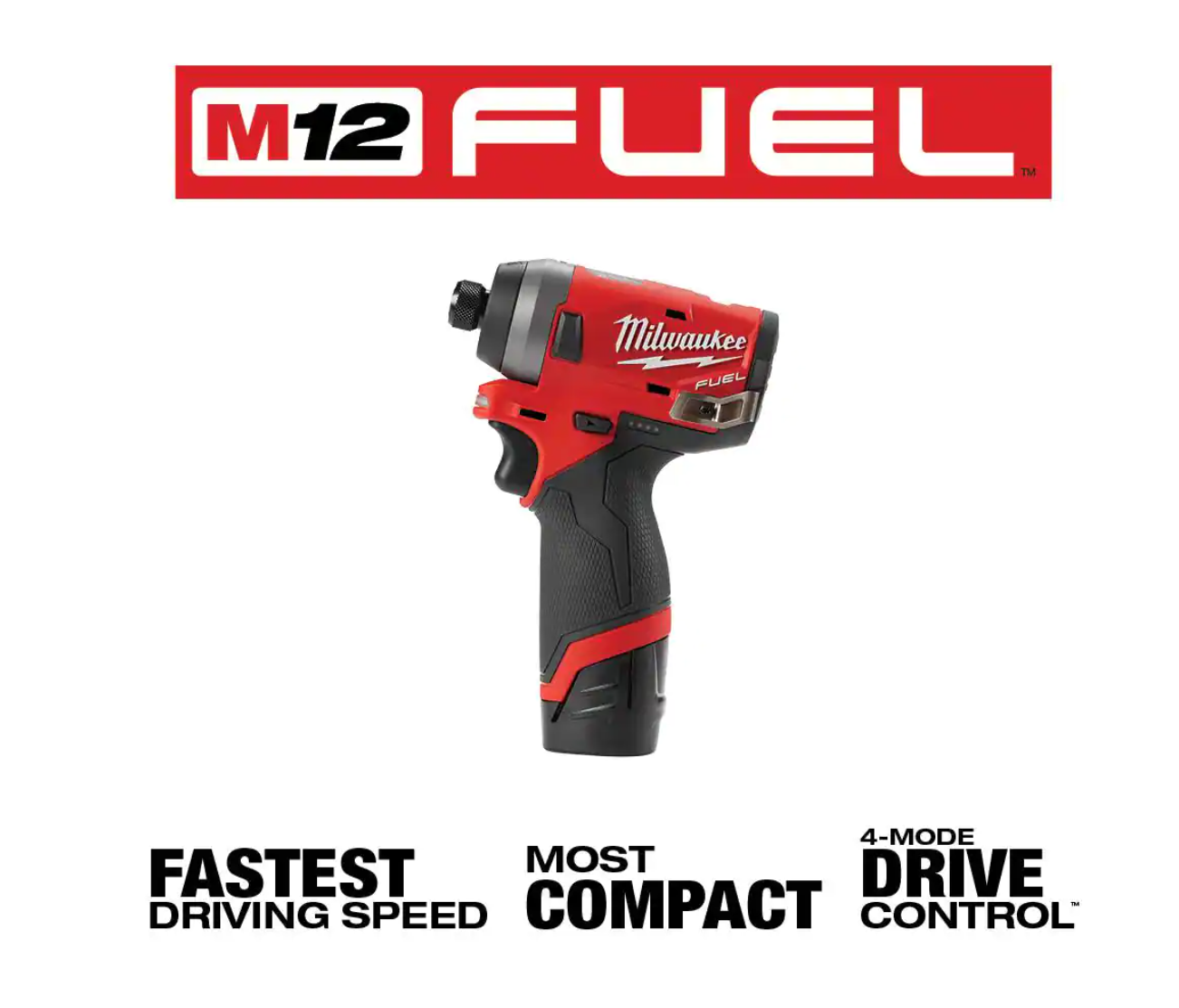 Milwaukee 2553-22-2460-20 M12 FUEL 12V Lithium-Ion Brushless Cordless 1/4 in. Hex Impact Driver Kit W/ M12 Rotary Tool