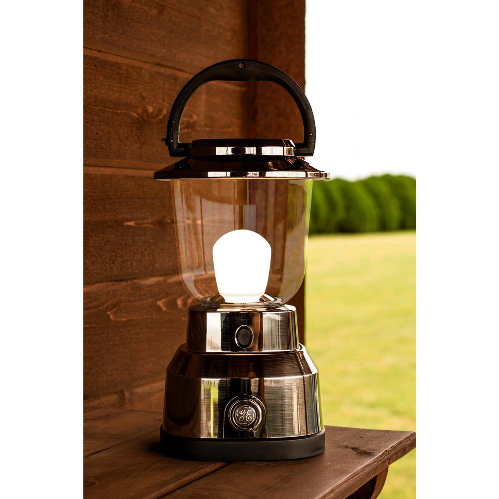 Enbrighten Battery Operated LED Nickel Plated Lantern 14210