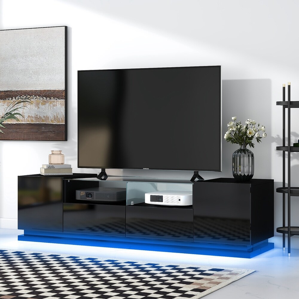 High Gloss TV Stand Cabinet for TVs Up to 70\