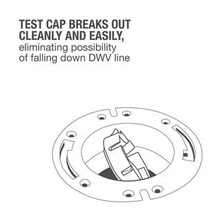 Oatey Fast Set 3 in. Outside Fit or 4 in. Inside Fit PVC Hub Toilet Flange with Test Cap and Plastic Ring 435572