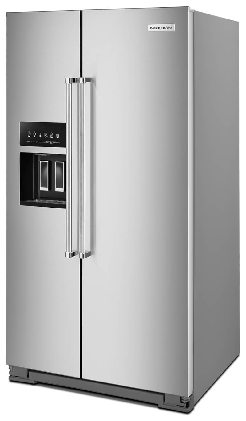 KitchenAid ADA 24.8 Cu. Ft. PrintShield Stainless Steel Side-By-Side Refrigerator With Exterior Ice And Water Dispenser