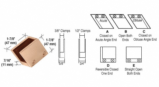 CRL RH3338BR Brass 3/8 52 Degree Slant Acute End ...