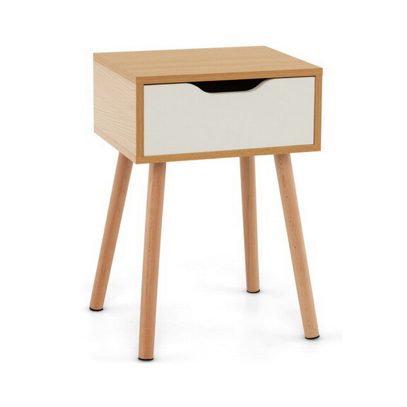 Costway Set of 1/2 Modern Nightstand with Storage ...