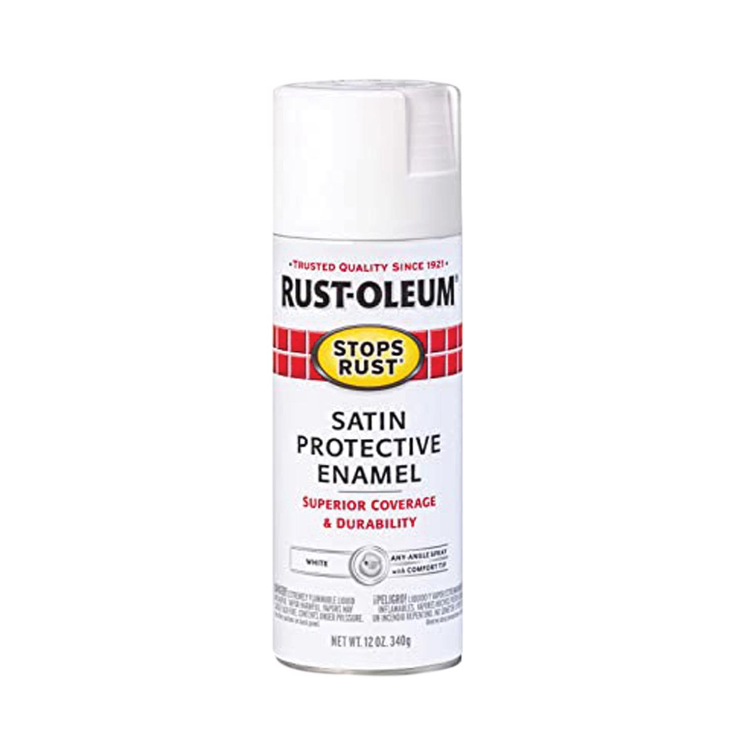 Rust-Oleum Stops Rust Satin White Spray Paint 12 oz