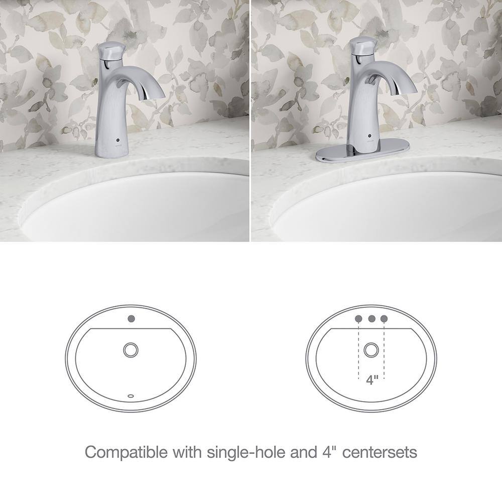 KOHLER Willamette Battery Powered Touchless Single Hole Bathroom Faucet in Polished Chrome K-R32929-4D-CP