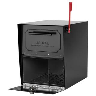 Architectural Mailboxes Oasis Classic Black Extra Large Steel Locking Post Mount Parcel Mailbox with High Security Reinforced Lock 6200B-10