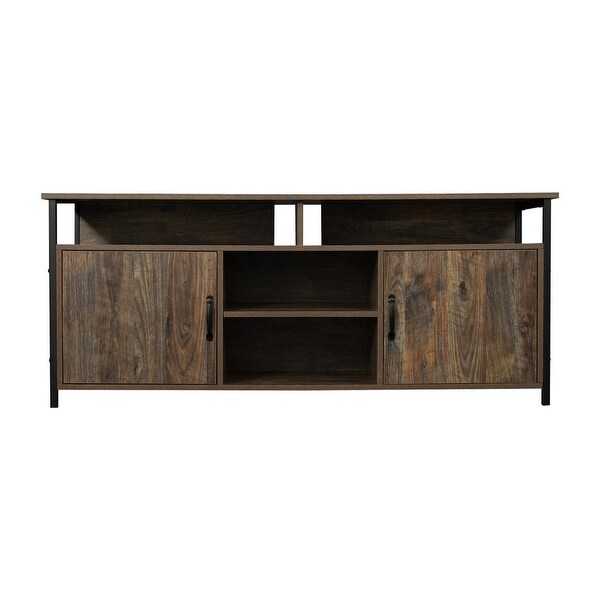 57'' Modern TV Cabinet Universal TV Stand with 3 Layer Shelvesand2 Handled Cabinet Entertainment Center