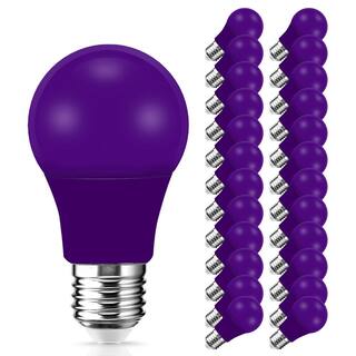 YANSUN 60-Watt Equivalent 9-Watt A19 E26 Base Non-Dimmable Violet LED Colored Light Bulb 9000K (24-Pack) H-HE004VW9E26-24