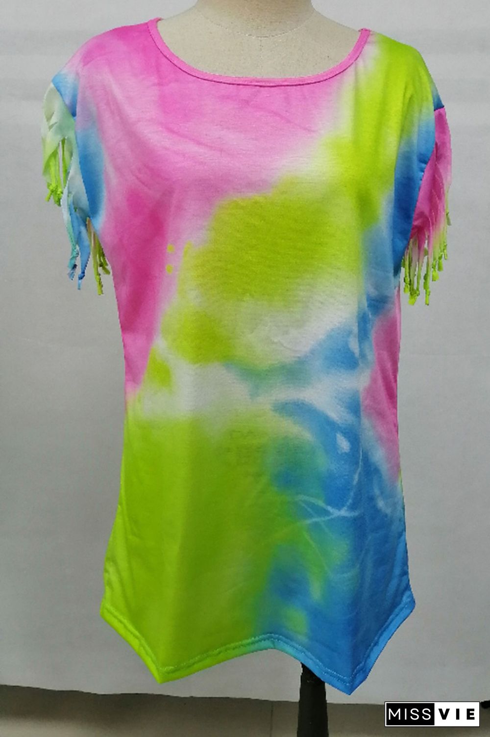 Tie-Dye Print Graphic Tees for Women Wholesale Short Sleeve T shirts Top