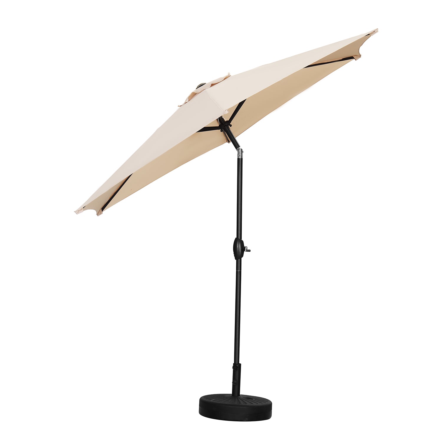 Ainfox 9ft Patio Umbrella Outdoor Portable Table Market Umbrella with Push Button Tilt/Crank Waterproof UV-proof, Khaki