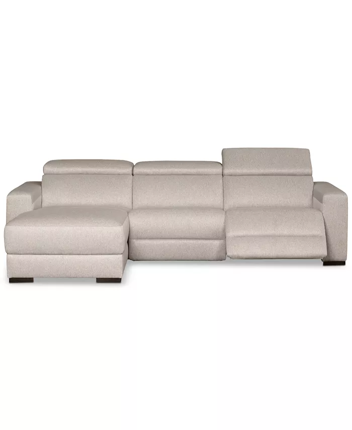 Furniture Nevio 3-Pc. Fabric Sectional Sofa with Chaise