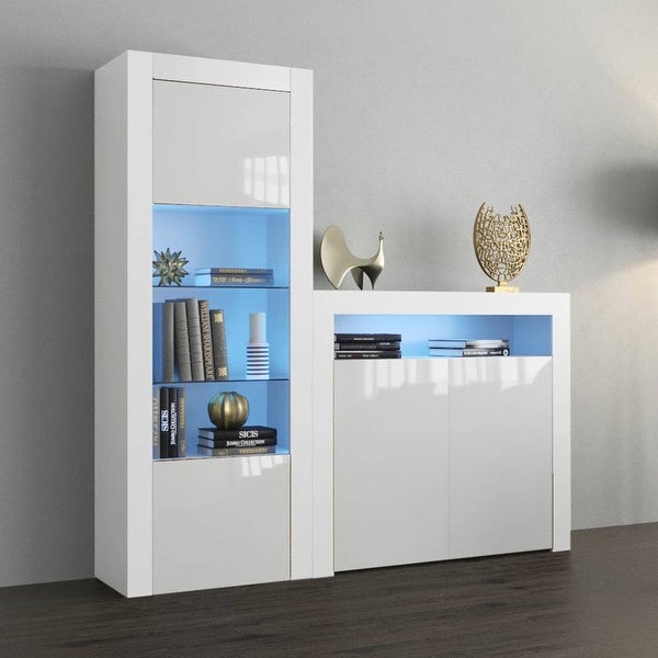 Milano Set 2D-BK Modern Wall Unit Entertainment Center