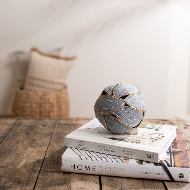 Leaf Sphere Metal Decorative Ball Foreside Home amp Garden